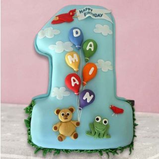numeric 1 shape Designer cake in black forest flavour 