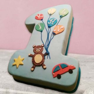numeric 1 shape Designer cake in chocolate flavour  