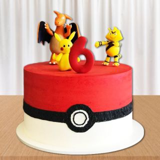 pokemon theme cake in chocolate flavour 