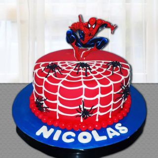 spiderman fondant theme cake in choco vanilla flavour 