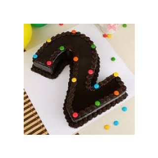 2 shape numeric theme cake in chocolate flavour in 2 kg kids cake