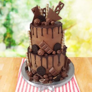 2 storey chocolate explosion premium quality birthday cake 