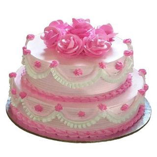 2 tier strawberry cool cake in 3 kg 