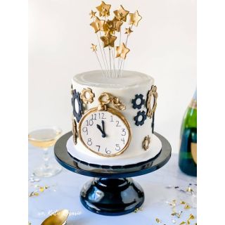  Butterscotch flavour new year theme cake 