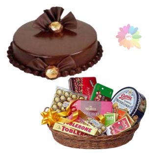  chocolate cake with exclusive chocolate hamper