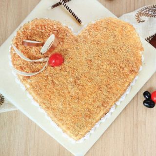 heart shape premium butterscotch cake 