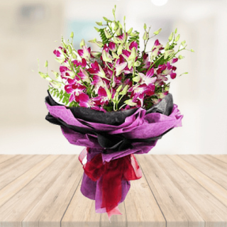 Bouquet of 6 lavender orchids 