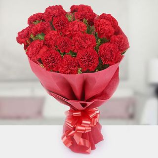 bunch of 40 red carnations