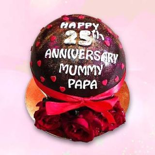 Half kg Chocolate round shape pinata cake  
