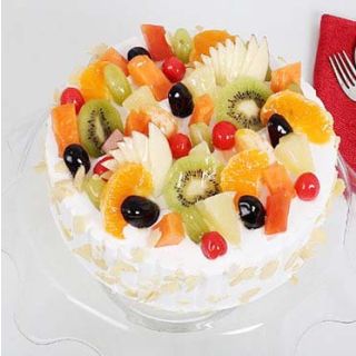  creamy mix fruit premium quality anniversary cake 