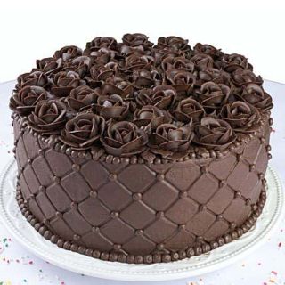 designer floral theme chocolate fantasy birthday  cake 