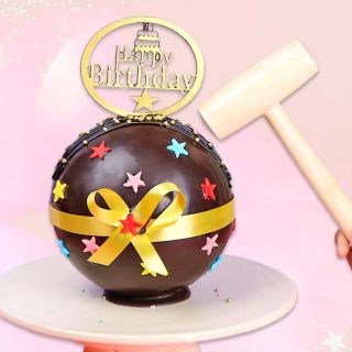 Half kg Round shape chocolates pinata cake 