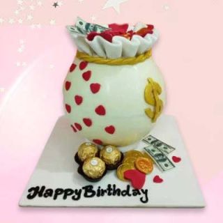 Half kg vanilla rocher ferrero pinata cake 