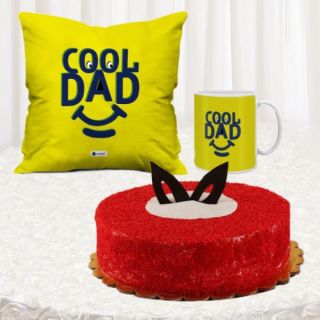 photo cushion, photo mug with half kg red velvet cake 