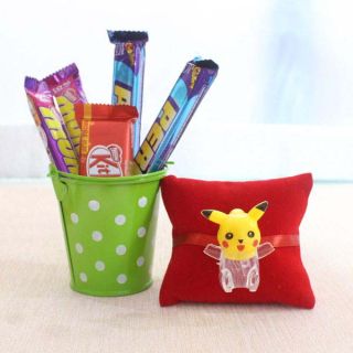 Pokemon rakhi with set of 5 assorted chocolates 