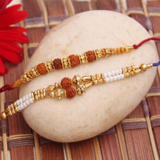 Set of 2 rudraksh rakhi 