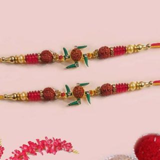 Set of 2  rudraksh Rakhis 