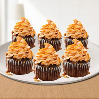 Set of 6 chocolate caramel cup cake 