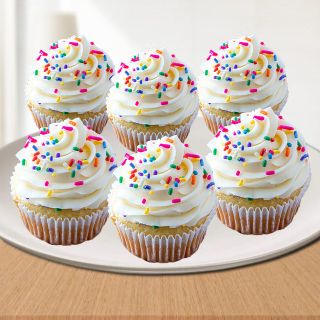 Set of 6 vanilla fresh cream cup cake 