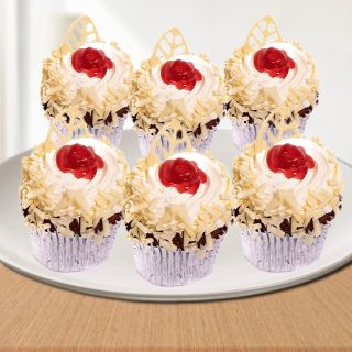 Set of 6 white forest cup cake 
