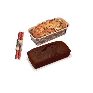 1 Kg Chocolate Plum Cake With 1 Kg Rich Dry Fruit Plum Cake and Candles